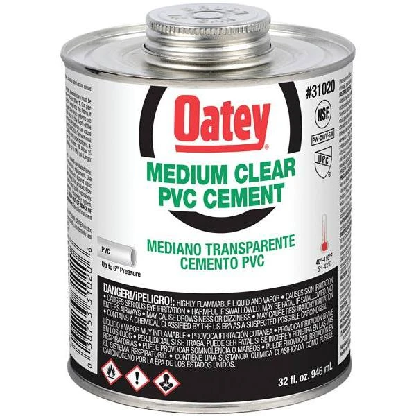 Oatey 32 Oz. PVC Medium Cement (Clear)