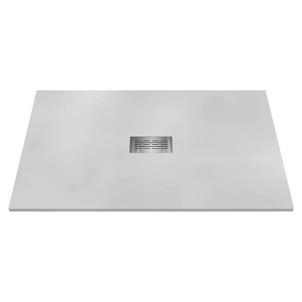 Castico 60" L X 36" W X 1.125" H Composite Stone Shower Pan White Sand