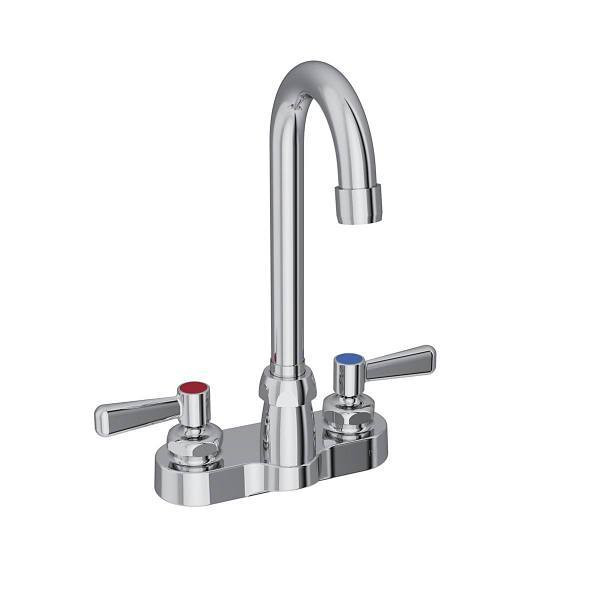 Elkay 4 In Gooseneck Scrub/Hand Wash Bathroom Faucet W/ Lever Handles (Chrome)