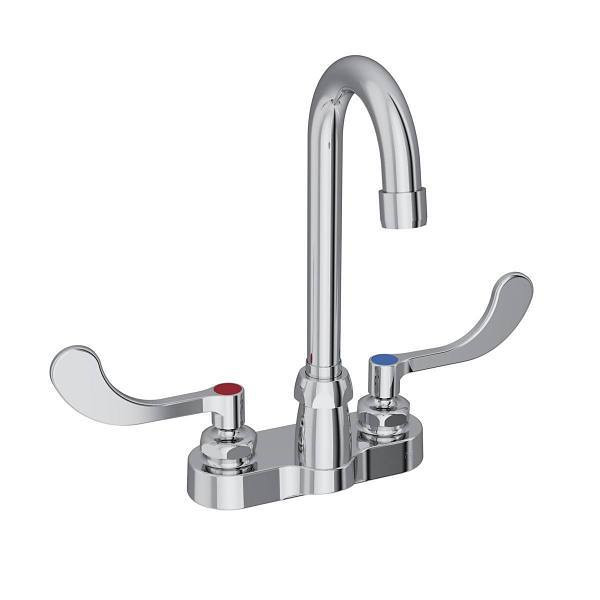 Elkay 4 In Gooseneck Scrub/Hand Wash Bathroom Faucet W/ Wristblade Handles (Chrome)
