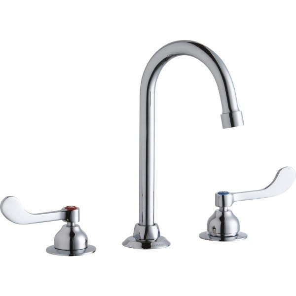 Elkay Food Service Faucet, 1.5 Gpm, 8" Center, Chrome, 2 Handles