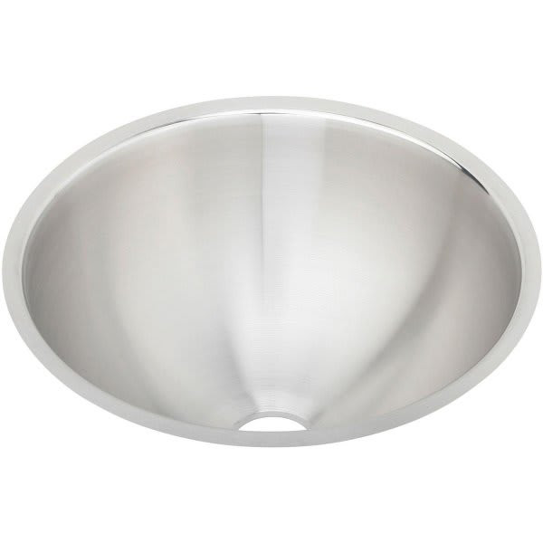 Elkay Round Stainless Bathroom Sink With Overflow 14-3/8 X 14-3/8 X 6"