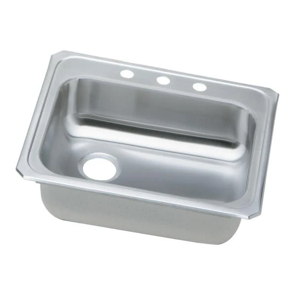 Elkay Single Bowl Stainless Top Mount Sink 25 X 21-1/4 X 5-3/8" Left Drain