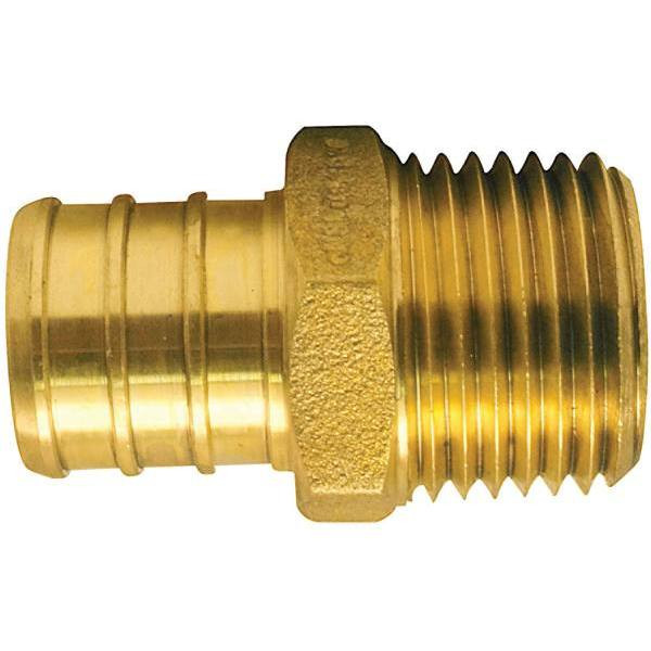 Apollo 3/4", Brass, PEX-B Barb X 1/2", Male Pipe Thread Reducing Adapter