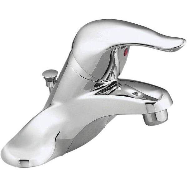 Moen 4 In. Centerset Low-Arc Single Handle Faucet With Metal Drain, Chrome