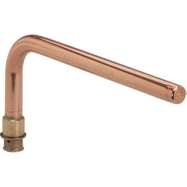 Viega Pureflow Press 90-Degree Stub-Out, No Wall Plate, 8" X 1/2" X 1/2" X 3-1/2", Brazed Copper