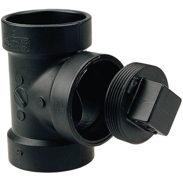Nibco 3 In. ABS DWV Hub X Hub X Cleanout W/ Plug Test Tee