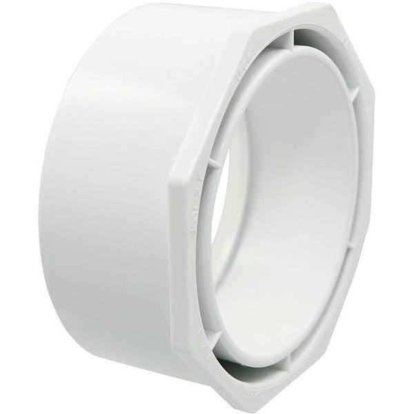 Nibco 4 In. X 2 In. PVC DWV Spigot X Hub Flush Bushing