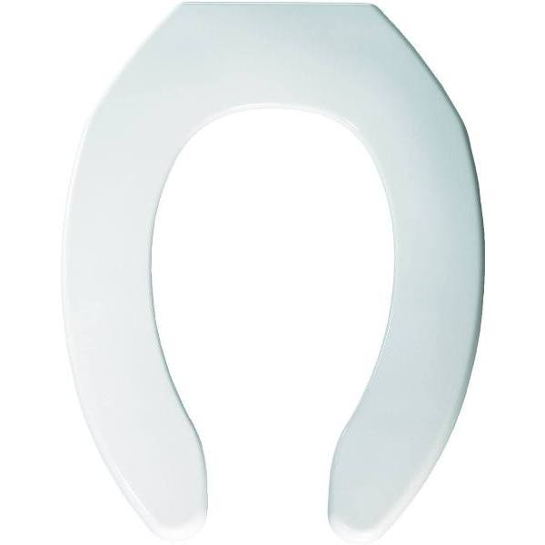 Bemis Commercial Narrow Seat Elongated Plastic Open Front Toilet Seat, White