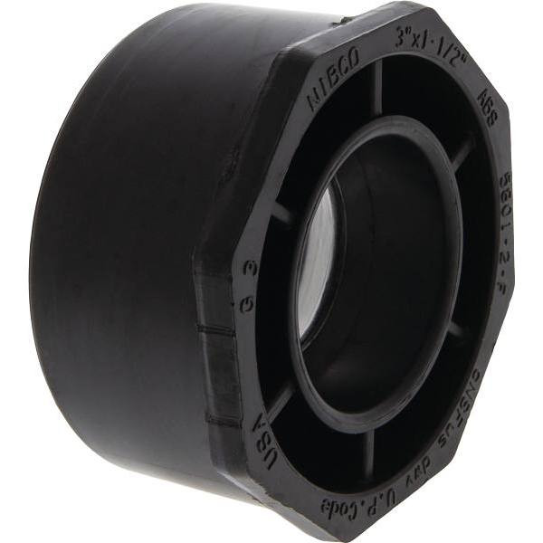 Nibco 3 In. X 1-1/2 In. ABS DWV Spigot X Hub Flush Bushing