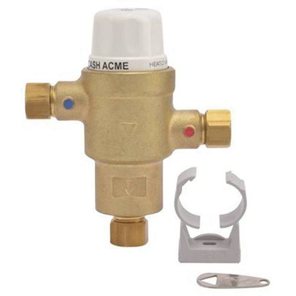 Cash Acme 3/8 In. Heatguard-145 Mini Lead-Free Thermostatic Mixing Valve Compression