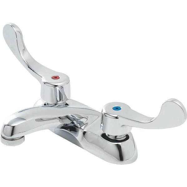Gerber 0. 5 GPM 4 In. Centerset 2-Handle Bathroom Faucet With Wrist Blade Handles (Chrome)