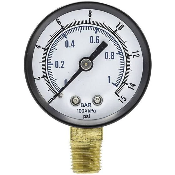 100 Series 2 In. Dial 1/4 Npt Lower Mount 15 PSI Utility Accessory
