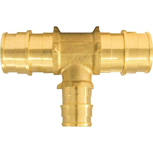 Apollo PEX-A Barb Reducing Tee Fitting, 3/4" X 3/4" X 1/2", Brass