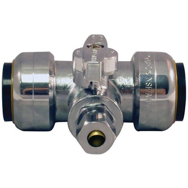 Tectite 3/4 Push-To-Connect X 3/4 Ptc X 1/4 Compr Stop Tee