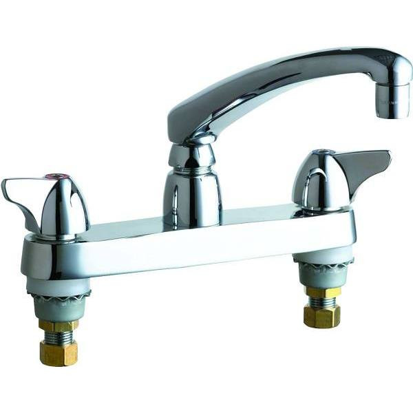 Chicago Faucets 8 Widespread Bathroom Faucet 2-Handle 8l Swing Spout (Chrome)