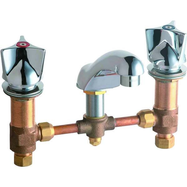 Chicago Faucets Bathroom Faucet, 8widespread, 2-Handles, Chrome Finish