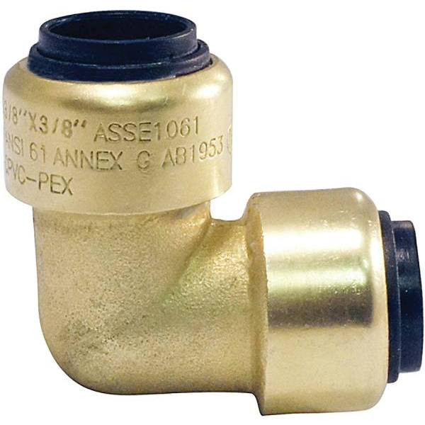 Tectite 3/8 In. Brass Push-To-Connect 90 Deg. Elbow Fitting