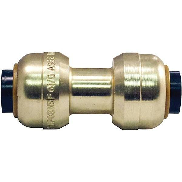 Tectite 1/4 In. Brass Push-To-Connect Coupling
