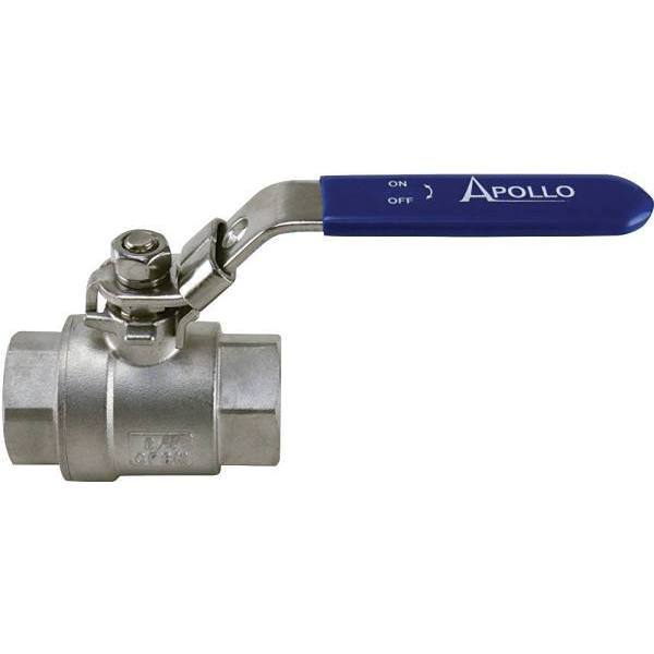 Apollo 3/4x 3/4ss Fnpt Ball Valve, 2-3/4l, Full-Port, Latch Lock Lever