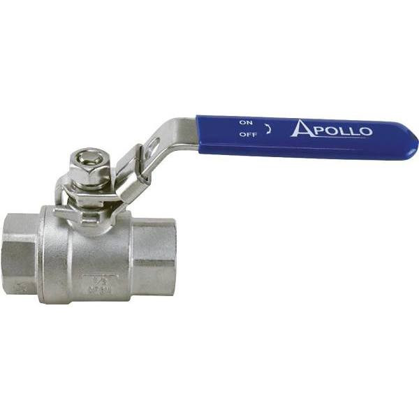 Apollo Stnls Steel Full-Port Ball Vlv 1/2 X 1/2 Fnpt W/ Latch, 2-3/4 L