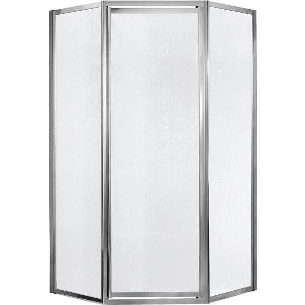 Craft + Main Tides 16-3/4 In. X 24 In. X 16-3/4 In. X 70 In. Shower Door (Silver/Obscure Glass)