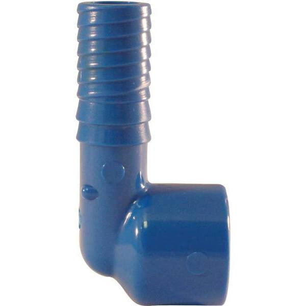 Apollo 1/2 In. Barb Insert Blue Twister Polypropylene 90-Degree X Fpt Elbow Fitting