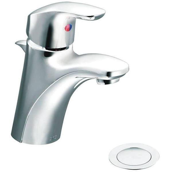 Moen Baystone Chrome Single-Handle Bathroom Faucet With Flexible Supply Lines