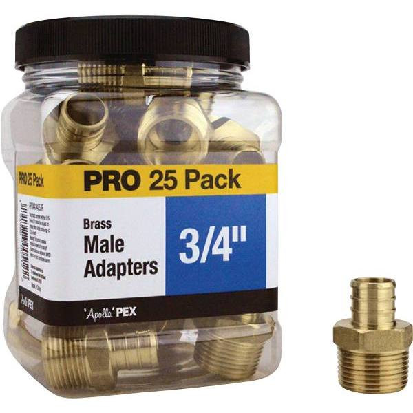 Apollo 3/4", Brass, PEX-B Barb  X Male Pipe Thread Adapter PRO Pack