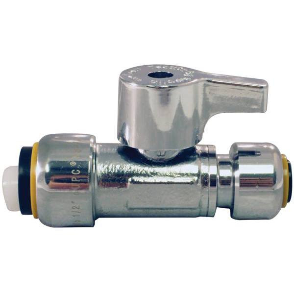 Tectite 1/2 " Chrome-Plated Brass Push-To-Connect X 1/4 " Stop Valve