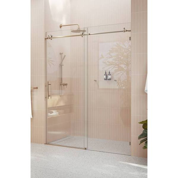 Glass Warehouse Eclipse 56-60"wx78"h Frameless Sliding Shower Door Brush Bronze