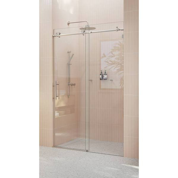 Glass Warehouse Eclipse 48-52"wx78"h Frameless Sliding Shower Door Brush Nickel