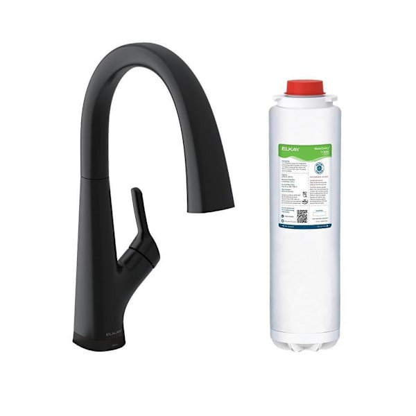 Elkay Avado Single Hole Kitchen Faucet Filtered Drinking Water Matte Black