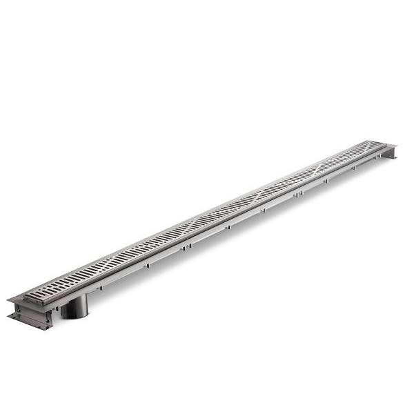 Zurn 60"Shower Drain With Outlet And Wave Grate