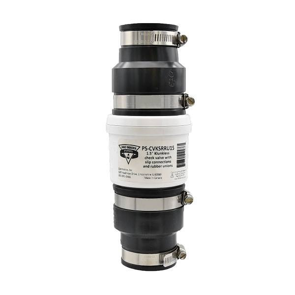 PRO Series Pumps 1-1/2" PVC Klunkless Check Valve With Rubber Unions