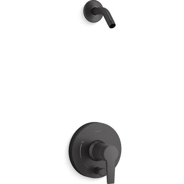 Kohler Pitch Rite-Temp Shower Trim Kit-Push-Button Diverter Less Showerhead