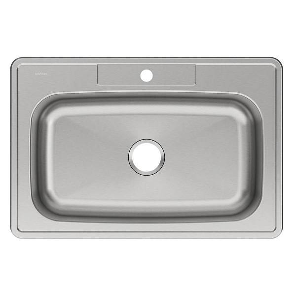 Elkay Dayton Stainless Steel 33x22x8-1/16" 1-Hole Single Bowl Drop Chrome Faucet