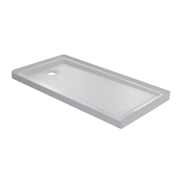 Seasons 60 In. X 32 In. Shower Base, Left Drain, White