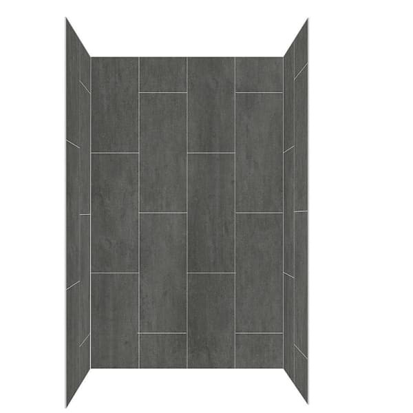Seasons 48 In. W X 34 In. D X 78 In. H 4-Piece Glue Up Alcove Shower Wall Smooth, Slate