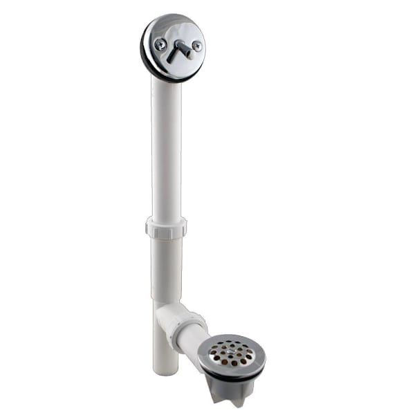 Westbrass White 1-1/2" Tubular Trip Lever Bath Waste Drain Kit In Matte Black