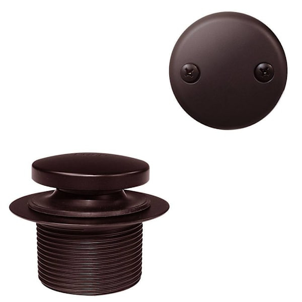 Westbrass 1-1/2" Tip-Toe Bathtub Drain Trim W/2-Hole Overflow Faceplate Bronze