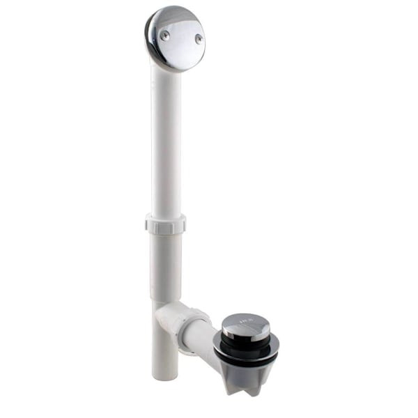 Westbrass Tip Toe Tubular Bath Waste-Overflow Assembly White Poly W/Chrome Trim