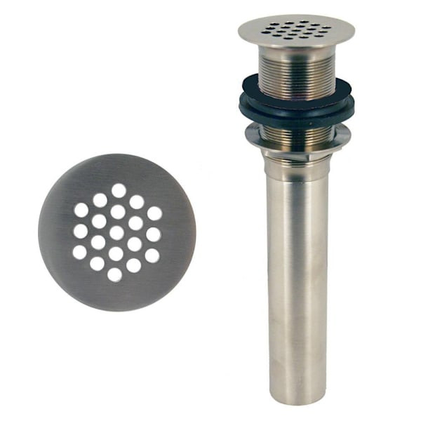Westbrass Grid Strainer Lavatory Drain Without Overflow Holes In Satin Nickel