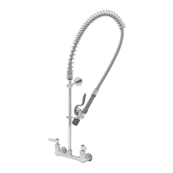 T&S Brass And Bronze Pre-Rns 8" Wll Mnt Faucet Cerama B-0107-J Spry Vlv 6" Brckt