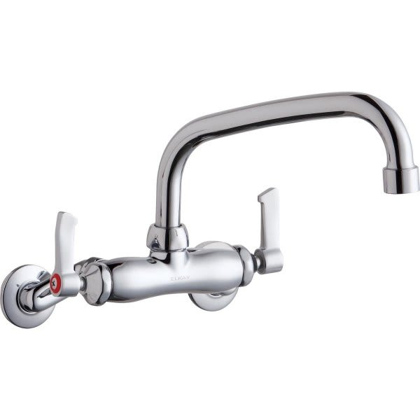 Elkay Food Service Faucet, 1.5 Gpm, 3 To 8" Center, Chrome, 2 Handles