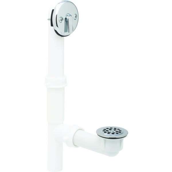 Trip-Lever Bath Waste Drain White Pvc