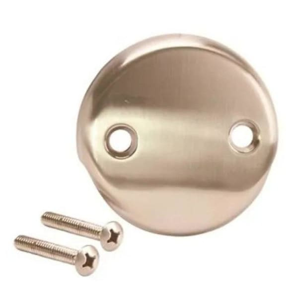 Proplus Bath Drain Face Plate 2-Hole Brushed Nickel