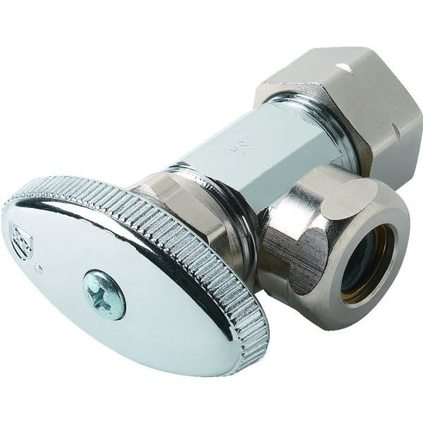 Maintenance Warehouse Quarter-Turn Angle Stop Valve 1/2 In.x 7/16 In. 1/2 In. Slip Joint