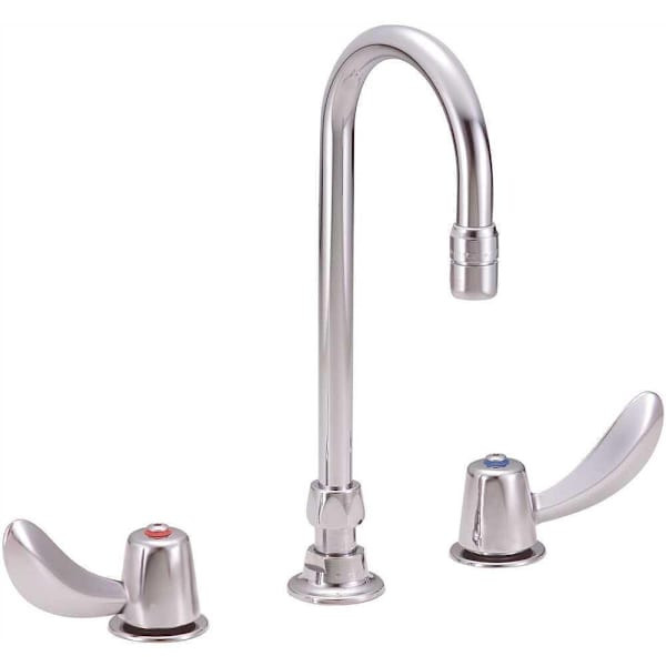 Delta 8 In. Widespread 2-Handle Bathroom Faucet With Gooseneck Spout In Chrome