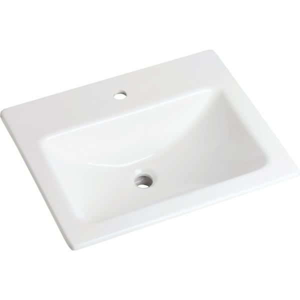 Gerber Wicker Park Single Hole Countertop Lavatory Sink, U-Shaped Basin, White